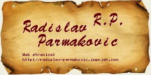 Radislav Parmaković vizit kartica